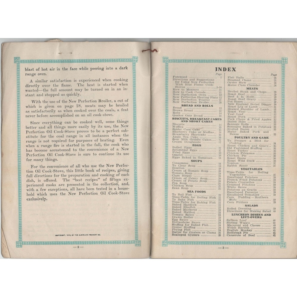 Antique 1912 New Perfection Cook-Book Oil Stove Recipes Cleveland Foundry - Picture 3 of 4